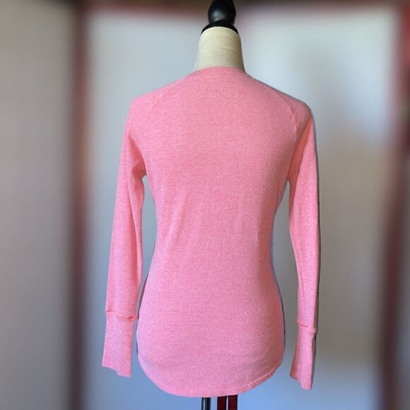 Jockey Pink Long Sleeve Thermal Top w/ Center Buttons (Size: Small) - Picture 6 of 8